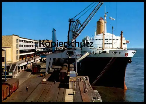 ÄLTERE POSTKARTE BREMERHAVEN COLUMBUS-BAHNHOF Columbusbahnhof Hafen harbour port train Zug Dampfer Schiff postcard cpa