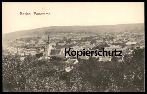 ALTE POSTKARTE BADEN BEI WIEN PANORAMA TOTALANSICHT GESAMTANSICHT Ansichtskarte AK postcard cpa