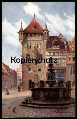 ALTE KÜNSTLER POSTKARTE NÜRNBERG NASSAUER HAUS MALER ZEICHNER PAUL SOLLMANN COBURG Ansichtskarte AK cpa postcard