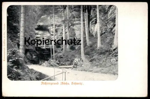 ALTE POSTKARTE ZSCHIRRGRUND SÄCHSISCHE SCHWEIZ WANDERER ELBSANDSTEINGEBIRGE Ansichtskarte AK cpa postcard