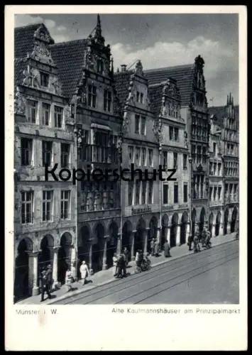 ALTE POSTKARTE MÜNSTER WESTFALEN ALTE KAUFMANNSHÄUSER AM PRINZIPALMARKT 1944 Ansichtskarte AK postcard cpa