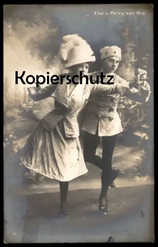 ALTE POSTKARTE ELSE UND PERCY VAN ROY EISBALLET Ballett Eislaufen ice skating