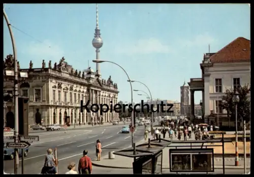 ÄLTERE POSTKARTE BERLIN-OST UNTER DEN LINDEN BEBELPLATZ FUNKTURM VERLAG KUNST UND BILD Ansichtskarte AK cpa postcard