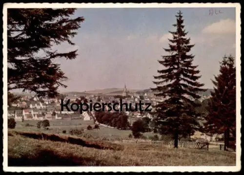 ÄLTERE POSTKARTE OLSBERG BIGGE BLICK AUF DIE STADT VON DER JUGENDHERBERGE Panorama Sauerland Ansichtskarte cpa postcard