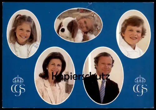 ÄLTERE POSTKARTE KONUNG CARL GUSTAF DROTTNING SILVIA KRONPRINSESSAN VICTORIA KÖNIGSFAMILIE SCHWEDEN ROYAL FAMILY SWEDEN