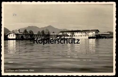ALTE POSTKARTE RASTHAUS AM CHIEMSEE PANORAMA TOTAL GESAMTANSICHT Bernau Ansichtskarte postcard cpa