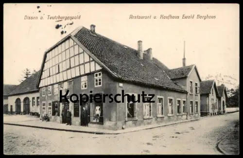 ALTE POSTKARTE DISSEN RESTAURANT UND KAUFHAUS EWALD BORGHAUS TEUTOBURGER WALD Ansichtskarte AK cpa postcard