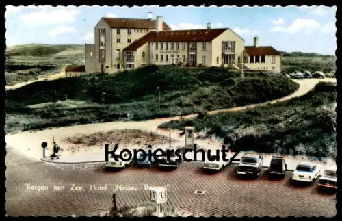 ÄLTERE POSTKARTE BERGEN AAN ZEE HOTEL NASSAU BERGEN CITROEN 2CV Autos car Nederland netherlands Pays-Bas postcard cpa AK