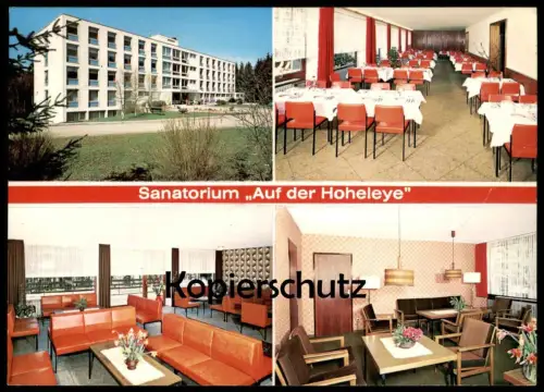 ÄLTERE POSTKARTE SANATORIUM AUF DER HOHELEYE ARCHITEKTUR INNENARCHITEKUR 70ER JAHRE HOCHSAUERLAND Winterberg AK cpa