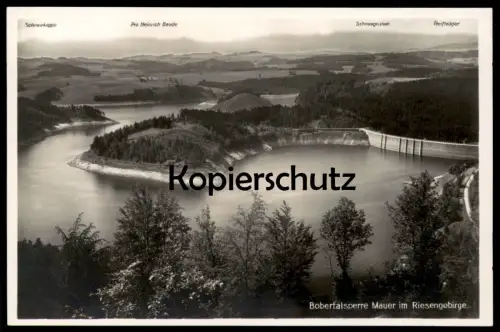 ALTE POSTKARTE RIESENGEBIRGE BOBERTALSPERRE MAUER Talsperre Jezioro Pilchowickie Pilchowice Ansichtskarte cpa postcard