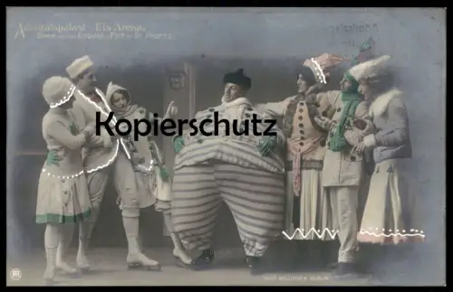 ALTE POSTKARTE BERLIN ADMIRALSPALAST EIS-ARENA SCENE AUS DEM EISBALLET FLIRT IN ST. MORITZ Ballett Eislaufen ice skating