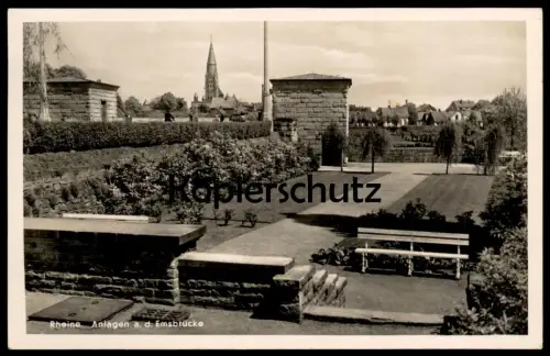 ALTE POSTKARTE RHEINE ANLAGEN AN DER EMSBRÜCKE PARK 1937 Ansichtskarte AK cpa postcard