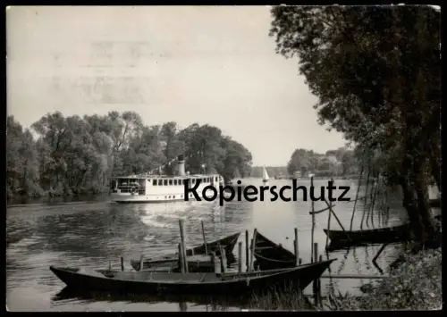 ÄLTERE POSTKARTE CAPUTH AM SCHWIELOWSEE GEMÜNDE MOTORSCHIFF Schiff ship bateau AK