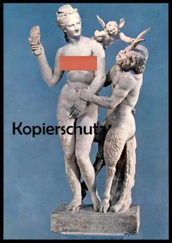 ÄLTERE POSTKARTE APHRODITE VENUS PAN UND EROS NATIONALMUSEUM ATHEN