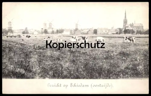 ÄLTERE REPRODUKTION REPRO POSTKARTE GEZICHT OP SCHIEDAM OOSTSIJDE Pays-Bas Nederland Ansichtskarte postcard cpa AK