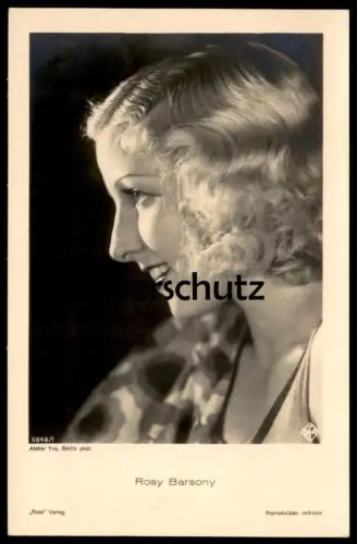 ALTE POSTKARTE ROSY BARSONY FILM-SCHAUSPIELERIN ROSS VERLAG ATELIER YVA BERLIN Ansichtskarte AK postcard cpa