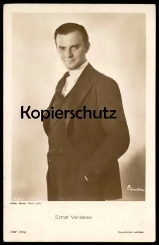 ALTE POSTKARTE ERNST VEREBES FILM-SCHAUSPIELER ATELIER BINDER BERLIN ROSS VERLAG Erno actor acteur AK cpa postcard