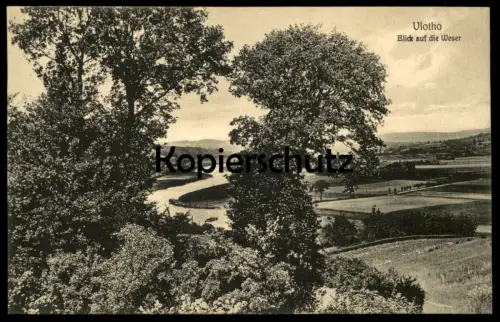ALTE POSTKARTE VLOTHO BLICK AUF DIE WESER PANORAMA 1913 Ansichtskarte