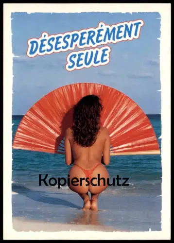 DREI POSTKARTEN HUMOR semi nude beach nue nus nudity Postkarte postcard
