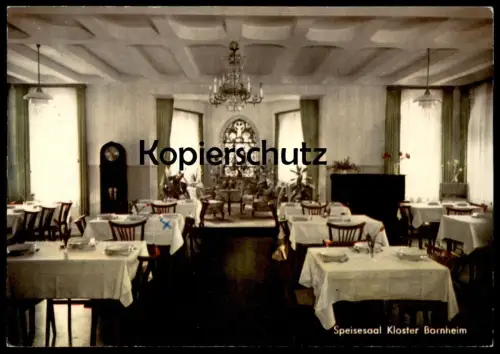 ÄLTERE POSTKARTE SPEISESAAL KLOSTER BORNHEIM MARIA HILF Standuhr grandfather clock couvent convent postcard cpa AK