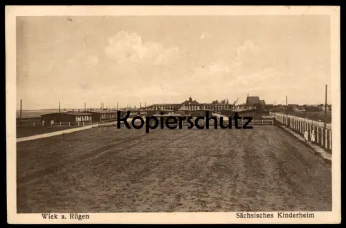 ALTE POSTKARTE WIEK RÜGEN SÄCHSISCHES KINDERHEIM ARCHITEKT WALDO WENZEL Architektur architecture children's home cpa AK