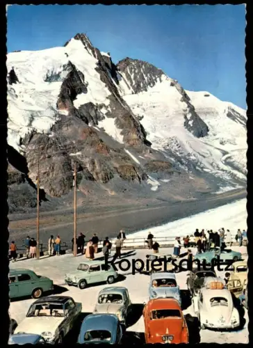 ÄLTERE POSTKARTE GROSSGLOCKNER PARKPLATZ FREIWANDECK VW KÄFER KARMANN GHIA FIAT Ansichtskarte postcard cpa AK