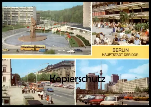 ÄLTERE POSTKARTE BERLIN HAUPTSTADT DER DDR BUS LENINPLATZ RATHAUSSTRASSE Trabant Wartburg Skoda Ansichtskarte postcard