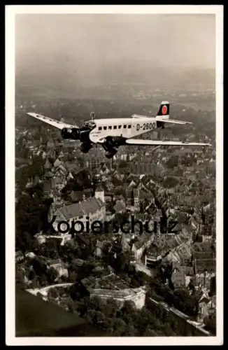 ALTE POSTKARTE NÜRNBERG DER REICHSPARTEITAG DAS FLUGZEUG DES FÜHRERS ÜBER DER BURG LUFTHANSA TANTE JU JUNKERS postcard