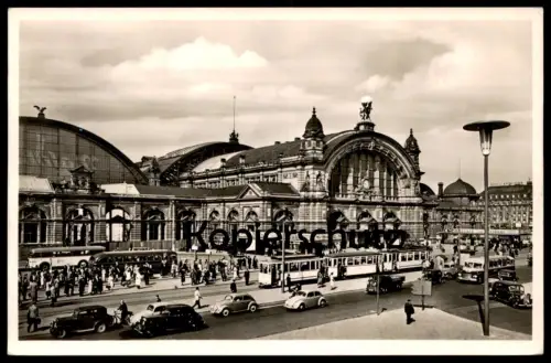 ÄLTERE POSTKARTE FRANKFURT MAIN HAUPTBAHNHOF BAHNHOF VW KÄFER Autos Auto cars AK postcard cpa