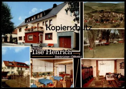 ÄLTERE POSTKARTE PENSION ILSE HENRICH OPITZ STEINBRÜCKEN DILLKREIS DIETZHÖLZTAL Ansichtskarte AK cpa postcard