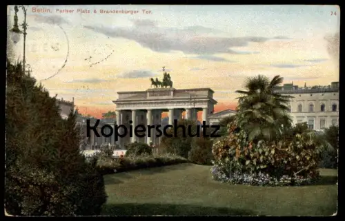 ALTE POSTKARTE BERLIN PARISER PLATZ & BRANDENBURGER TOR HAROLD EDWIN HURST THEO ARBOE