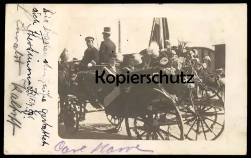 ALTE FOTO POSTKARTE KIEL 1913 KAISERJUBILÄUMSFESTZUG 25. THRONJUBILÄUM KAISER WILHELM II. Studentica Ansichtskarte cpa