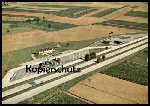 ÄLTERE POSTKARTE BUNDESAUTOBAHNRASTSTÄTTE WATTENHEIM LKW AUTOHOF RASTSTÄTTE AUTOBAHN-RASTHAUS highway motorway autoroute