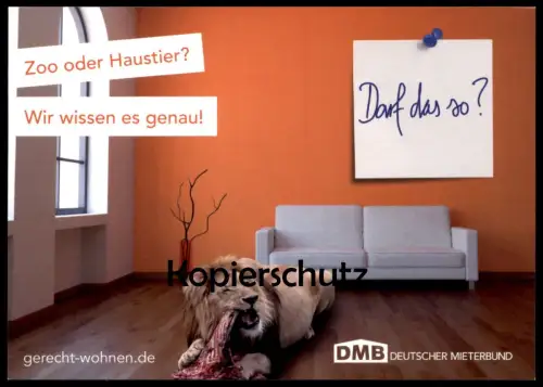 POSTKARTE LÖWE FRISST FLEISCH LION ZOO ODER HAUSTIER MIETERBUND postcard cpa AK postcard