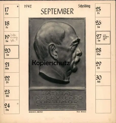 ALTE POSTKARTE HERMANN HOSAEUS 1942 BÜSTE OTTO VON BISMARCK BRONZE DEUTSCHE PLASTIK Bildhauer sculpteur sculptor AK cpa
