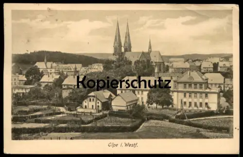 ALTE POSTKARTE OLPE IN WESTFALEN PANORAMA TOTALANSICHT Sauerland Ansichtskarte cpa AK postcard