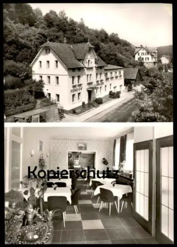 ALTE POSTKARTE LUFTKURORT ALTENSTEIG HOTEL PENSION BÄSSLER AUSSENANSICHT INNENANSICHT Ansichtskarte AK postcard cpa