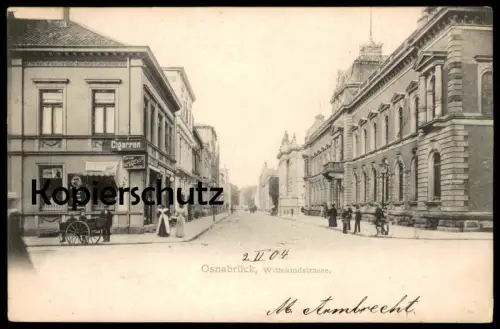 ALTE POSTKARTE OSNABRÜCK WITTEKINDSTRASSE CIGARREN C. SCHLÜTER JR. BREMER BÜNDER HOLLÄNDER HAVANNA CIGARREN cpa AK