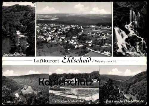 ÄLTERE POSTKARTE EHLSCHEID WESTERWALD LAUBACHSMÜHLE FREIBAD ALMBLICK Rengsdorf-Waldbreitbach Ansichtskarte cpa postcard