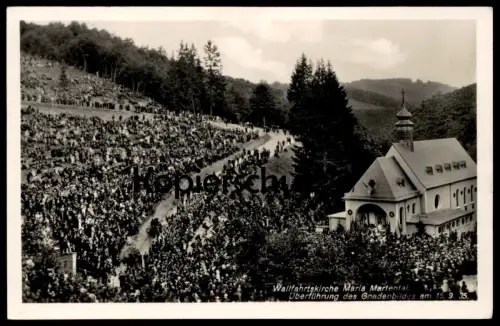 ALTE POSTKARTE MARIA MARTENTAL WALLFAHRTSKIRCHE ÜBERFÜHRUNG DES GNADENBILDES 15.09.1935 LEIENKAUL Ansichtskarte AK cpa