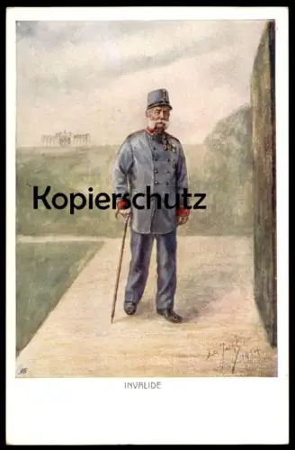 ALTE KÜNSTLER POSTKARTE INVALIDE 1914 ISA JECHL MILITÄR MILITARY Soldat Uniform Ansichtskarte AK cpa postcard