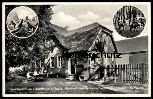 ALTE POSTKARTE RADIS AUSFLUGSLOKAL PAPSTHAUS KEMBERG FERNRUF GRÄFENHAINICHEN SPEISEN SACHSEN-ANHALT Ansichtskarte AK cpa