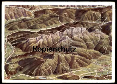 ÄLTERE POSTKARTE JRO PANORAMA BAD TÖLZ BENEDIKTBEUERN ZWIESEL BRAUNECK GLASWAND BAD HEILBRUNN Ansichtskarte AK postcard
