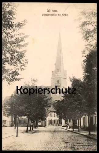 ALTE POSTKARTE LÜTZEN WILHELMSTRASSE MIT KIRCHE AK Ansichtskarte