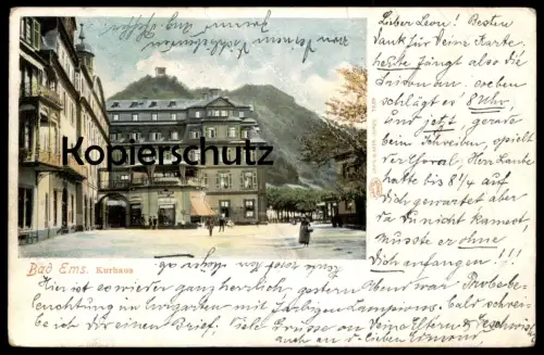 ALTE POSTKARTE BAD EMS KURHAUS 1901 AK Ansichtskarte postcard