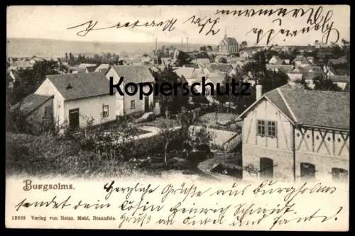 ALTE POSTKARTE BURGSOLMS 1906 PANORAMA SOLMS HESSEN Ansichtskarte AK cpa postcard