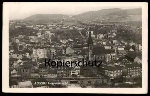 ALTE POSTKARTE AUSSIG AN DER ELBE GESAMTANSICHT USTI NAD LABEM cpa postcard Ansichtskarte AK