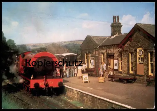 POSTKARTE KEIGHLEY & WORTH VALLEY RAILWAY NO. 57 SAMSON OXENHOPE STATION DAMPFLOK steam train