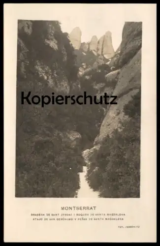 ALTE POSTKARTE MONTSERRAT DRASERA DE SANT JERONI I ROQUES DE SANTA MAGDALENA