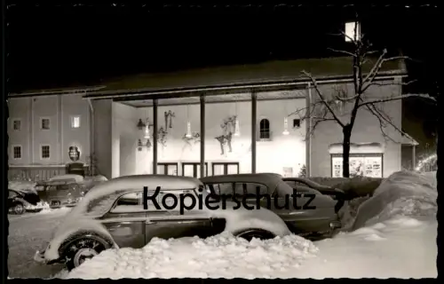 ÄLTERE POSTKARTE FREUDENSTADT WINTERABEND VOLKSWAGEN VW KÄFER Volkswagen Auto Ansichtskarte